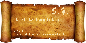Stiglitz Henrietta névjegykártya
